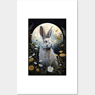 Hare, Pagan Hare, Pagan Art, Moon, Animal, Posters and Art